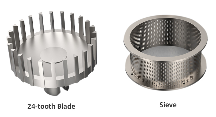 24-tooth stainless steel rotor blade and sieve ring