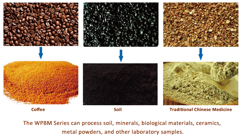 Samples for planetary ball mill grinding including soil ore ceramic and metal powder Samples for planetary ball mill grinding including soil ore ceramic and metal powder