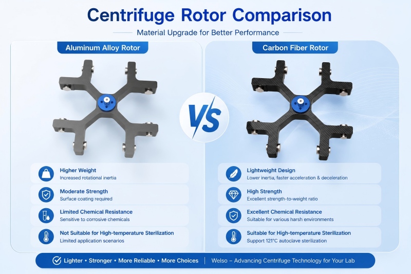 Comparison of aluminum alloy rotors and carbon fiber rotors